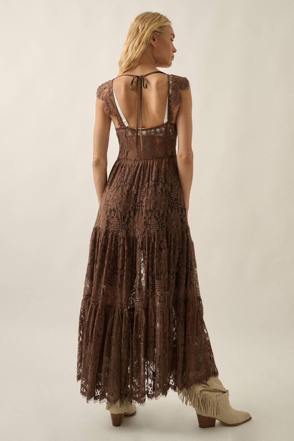 Desert Wildflower Lace Duster- Brown