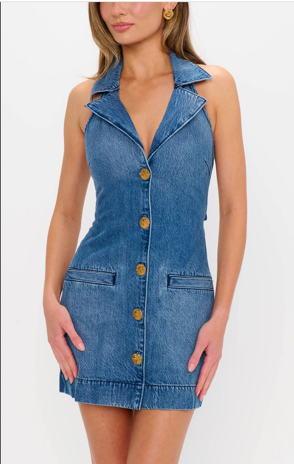 denim mumu dress Show Me Your Mumu Bridgeport Bow Dress in Blue