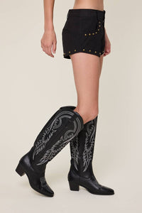 Allie Studded Micro Shorts- Black