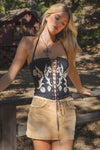 Clementine Western Bustier Corset Top: Black