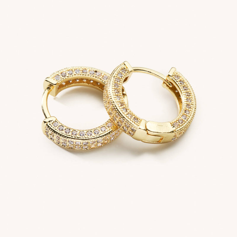 Winona Pave Hoops: Gold