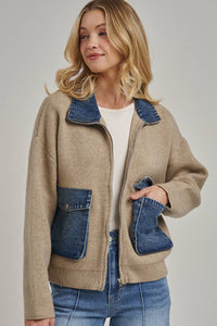 Hadley Contrast Denim Sweater