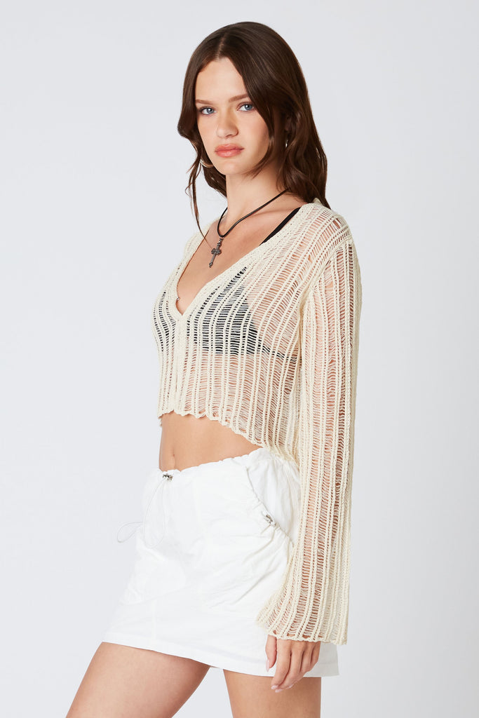 Beachy Knit Button Up Top