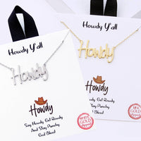 Howdy Pendant Necklace - Gold