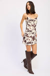 Dakota Mini Dress-Cow Print