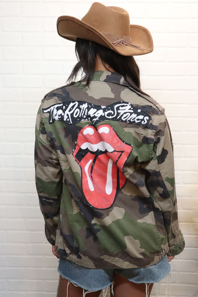 Rolling Stones Distressed Camo Jacket