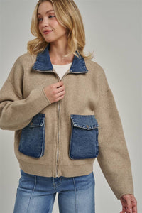 Hadley Contrast Denim Sweater