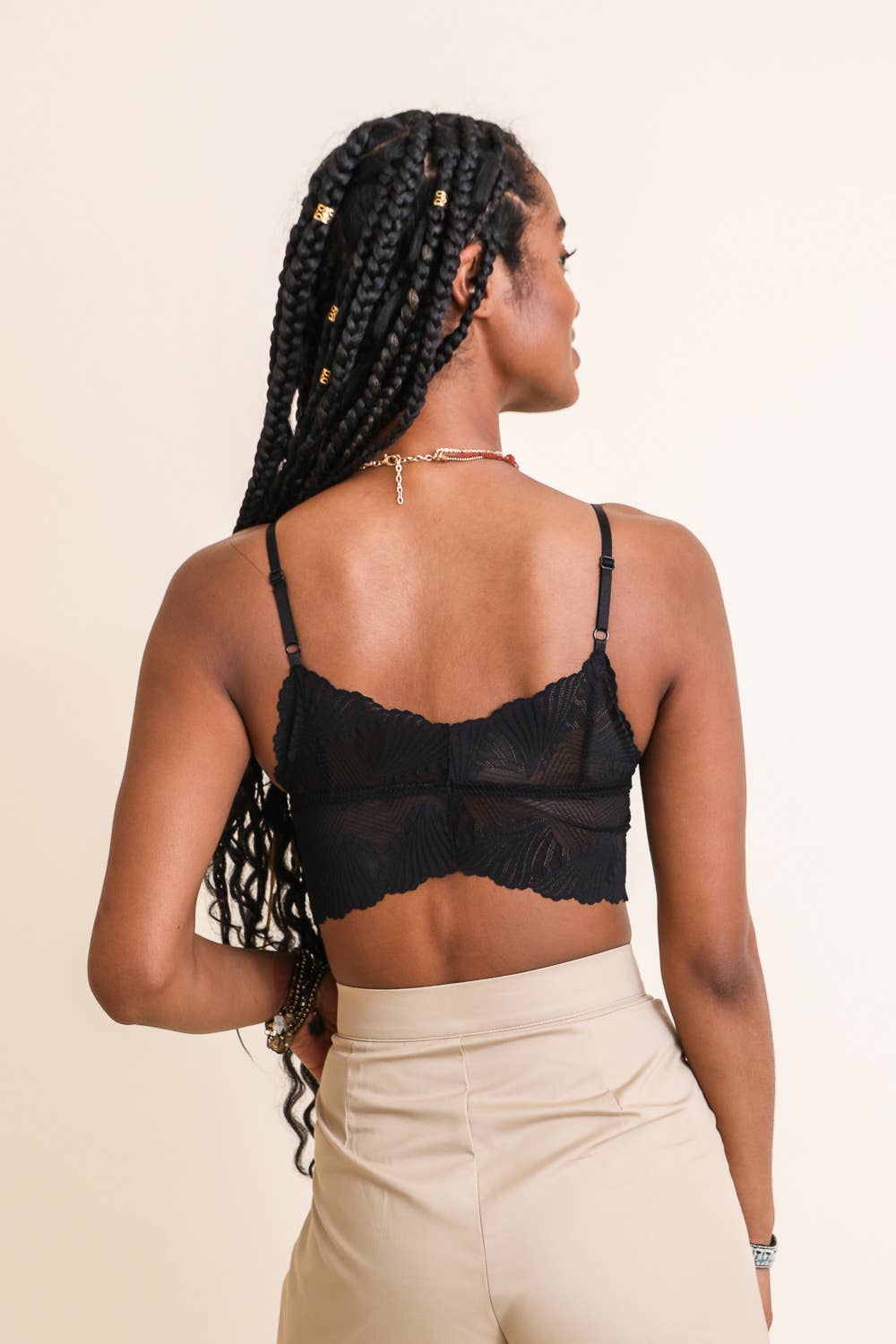Butterfly Lace Bralette - Black