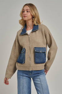 Hadley Contrast Denim Sweater