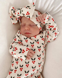 Mistletoe Holly Knot Bow