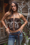 Clementine Corset Top-Brown