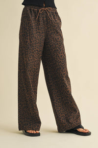 Leopard Print Track Pants