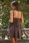 Darcy Corset Dress-Brown
