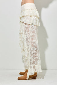 Wildflower Ruffle Lace Maxi Skirt