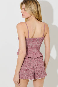Cherry Gingham Top- Red