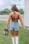 Beckee Western Corset Top- Brown