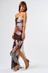 Midnight Bloom Strapless Dress