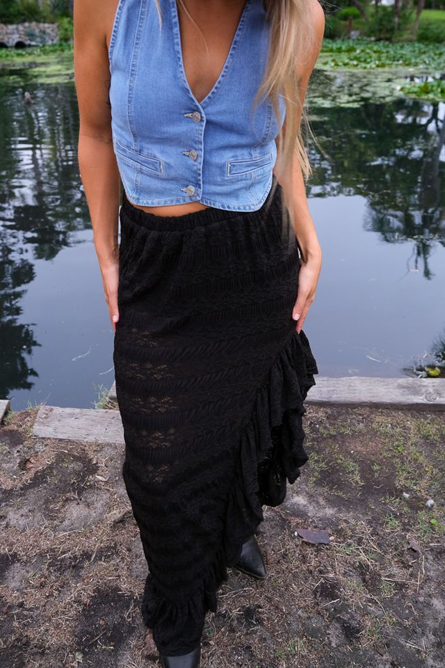 Baja Lace Mini Skirt - Black