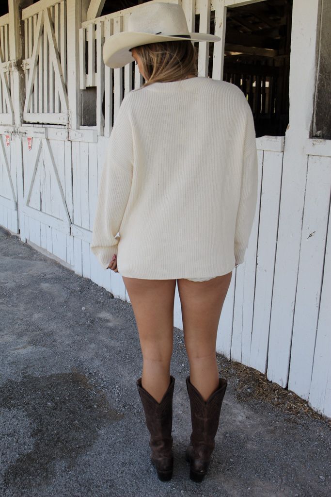 Double Horseshoe Sweater-Ivory