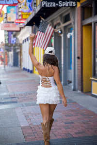 Ronni Ruffle Romper - White