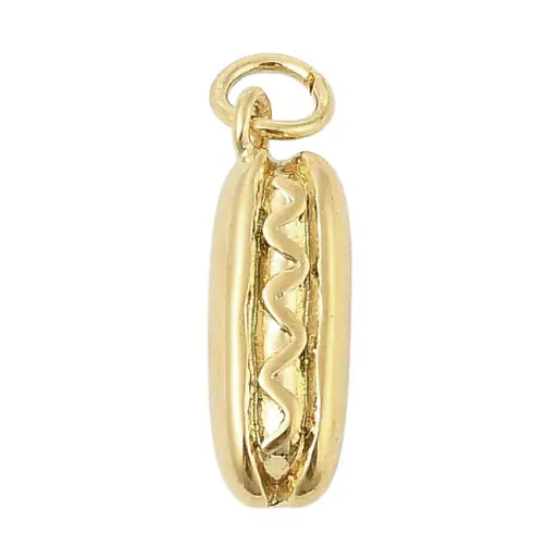 Gold Hot Dog Charm