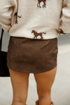 Rebecca Western Mini Skort: Brown