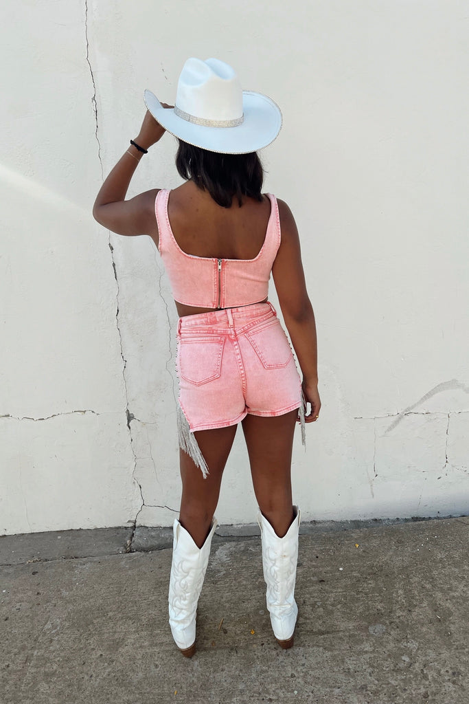Star Of The Show Corset Top - Pink