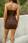 Broncette Mini Dress- Brown
