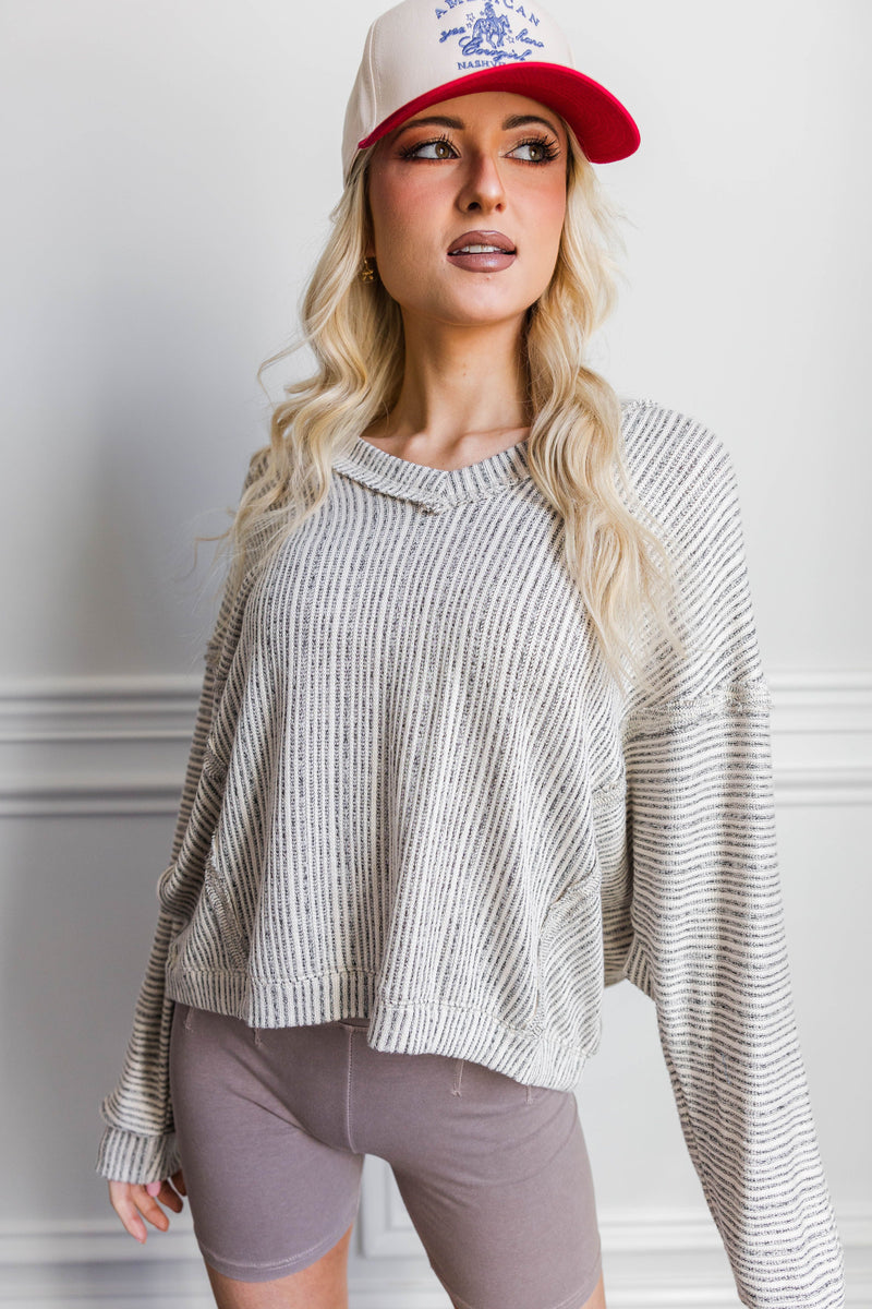 Hillsboro V Neck Sweater- Ivory