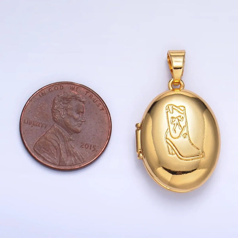 Cowboy Boot Locket Charm