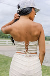 Beckee Western Corset Top- Ivory