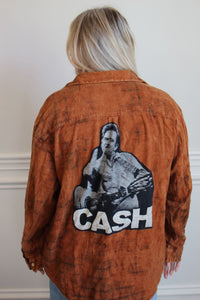 Johnny Cash Acid Wash Flannel