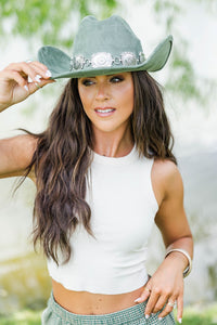 Concho Cowboy Hat- Green