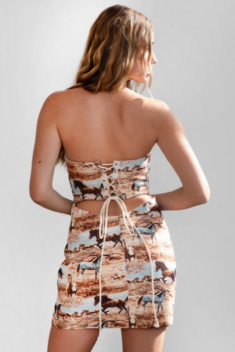 Django Horse Strapless Mini Dress S Django Horse Strapless Mini Dress S