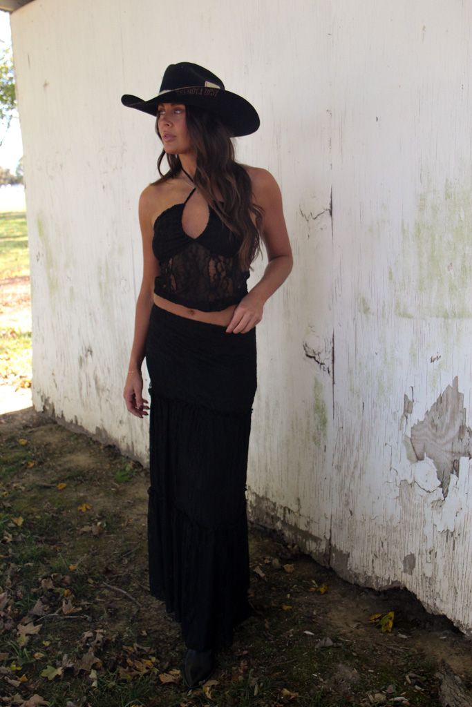 Savannah Lace Tube Top- Black