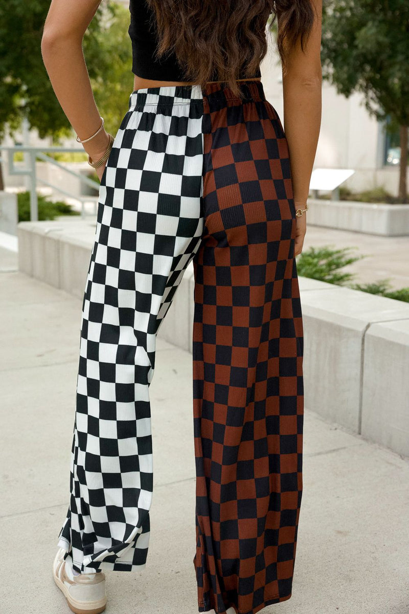 SPLIT DECISION CHECKERED PANTS: Brown/Black /