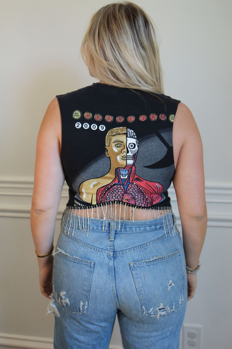 Pearl Jam Rhinestone Fringe Tank