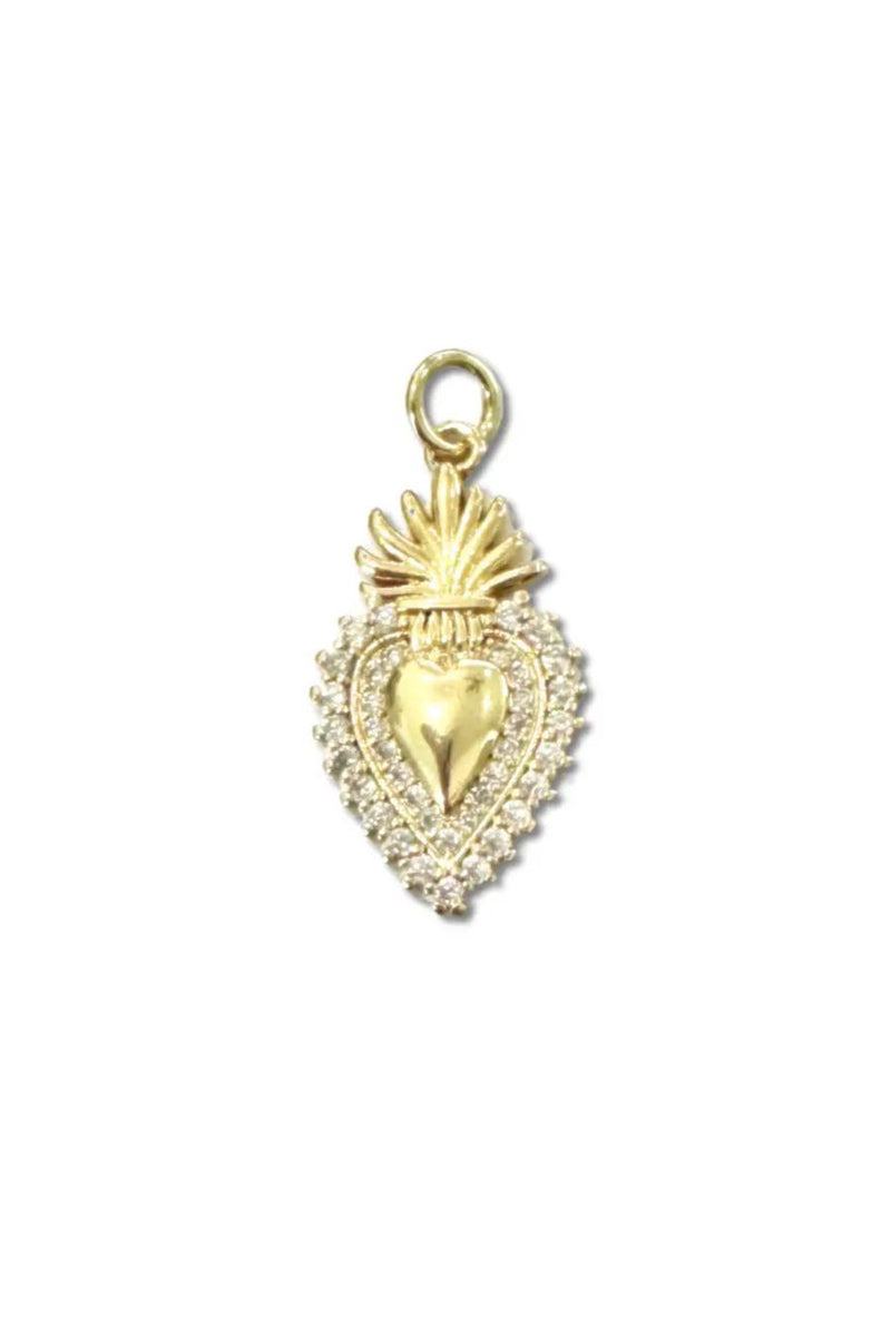 Flaming Holy Heart Charm