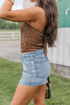 Beckee Western Corset Top- Brown