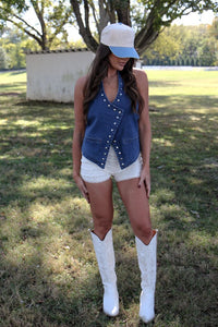 Outlaw Stud Denim Vest