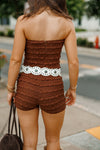 Honky Tonk Romper- Mocha