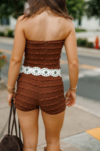 Honky Tonk Romper- Mocha