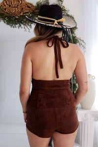 Canyon Buckle Shorts- Suede