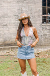 Urban Camo Corset Top- Pink