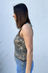 Camo Rhinestone Fringe Tank #6