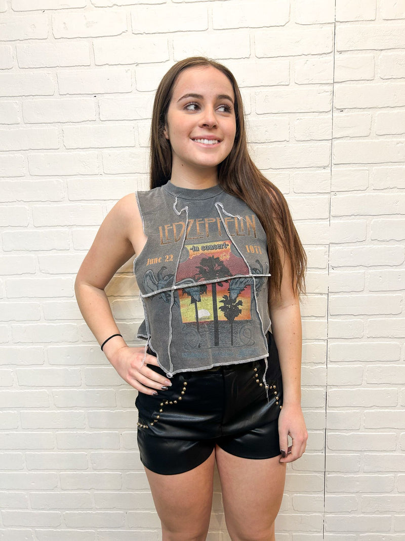 Led Zeppelin Double Stitch Crop