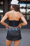 Onyx Faux Leather Skort - Black
