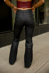 Night Out Flare Pants- Coated Black