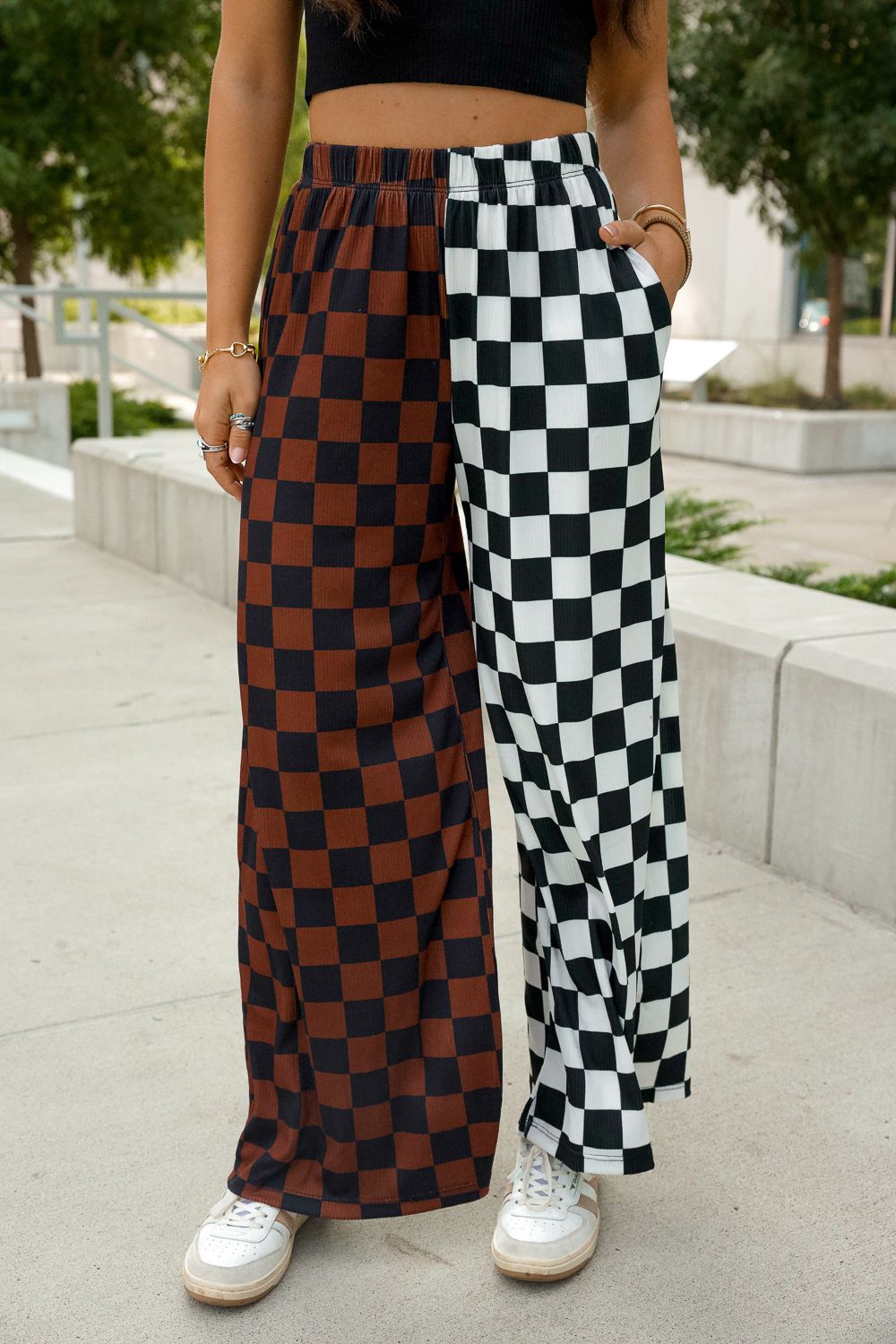 SPLIT DECISION CHECKERED PANTS: Brown/Black /