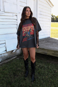 Ride Em' Cowboys Graphic Oversized -  BLACK